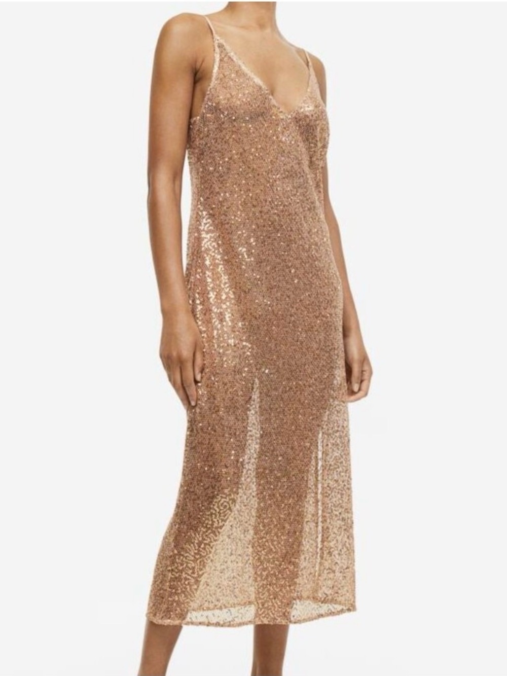 H&M Sequin Dress in Gold